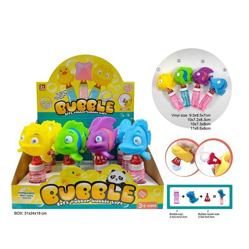 Мильні бульбашки AA 3008 (24/2) ЦІНА ЗА 12 ШТУК В БЛОЦІ, гумові тварини, в коробці