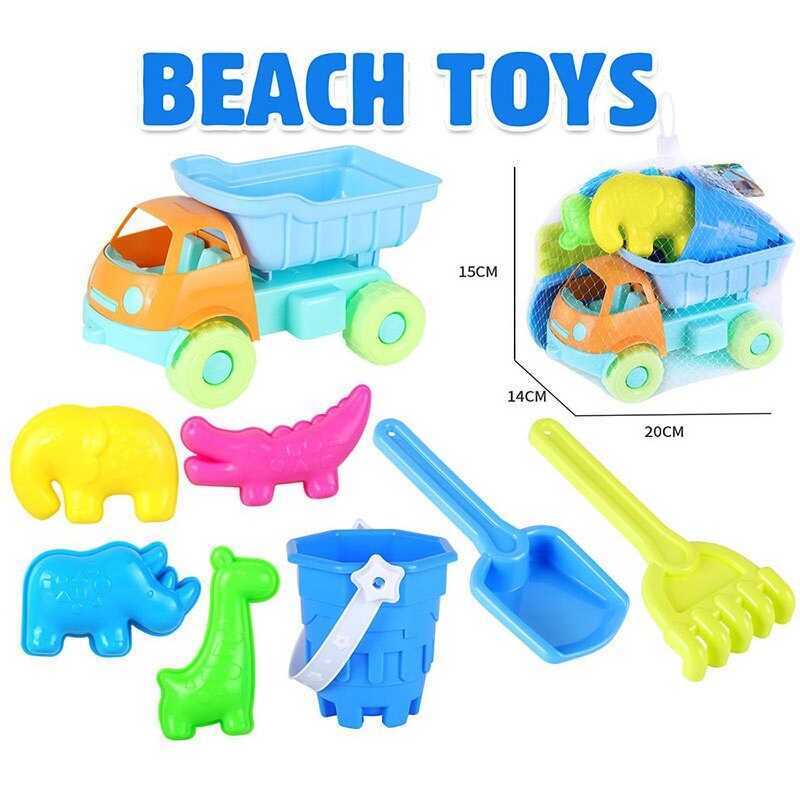 Пісочний набір  CZ 3008 D (72/2) машинка, відерце, 4 формочки, лопаточка, граблі, в сітці