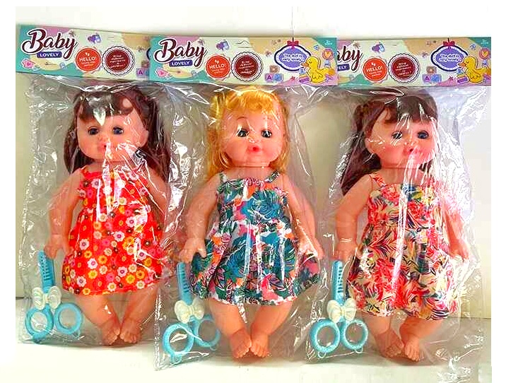 Лялька F 251 D , 3 види, висота: 30 см, рухливі повіки, знімний одяг, рухливі кінцівки, музичний чип, ножиці, в пакеті