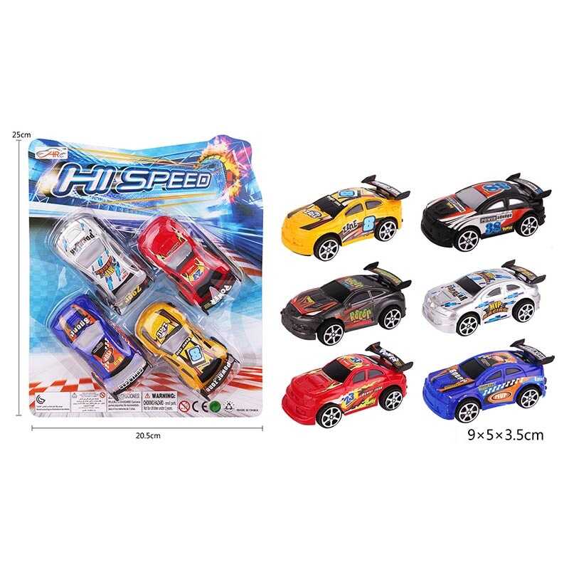 Набір машин 318-4 XH-1 (192/2) 4 штуки, спорткар, на листі