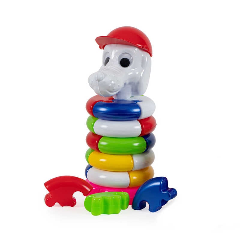 гр "Піраміда Пазл (Собака)" 1801 (14) "BAMSIC" 2 кольори, 5 кілець, 20 пазлових елементів