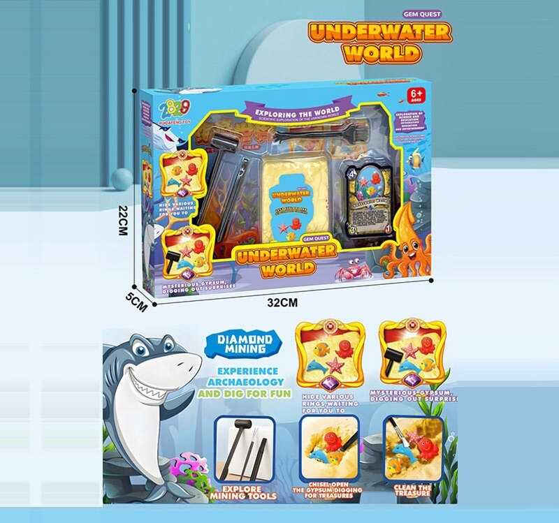 Розкопки 1112 T+ (72) гіпсовий брикет, камінці, інструменти, в коробці