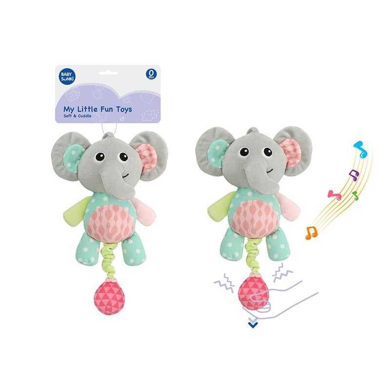 Брязкальце 1952-1 (60) м'яка іграшка, мелодія, заводний механізм, пискавка, мотузок для фіксації іграшки, в пакеті