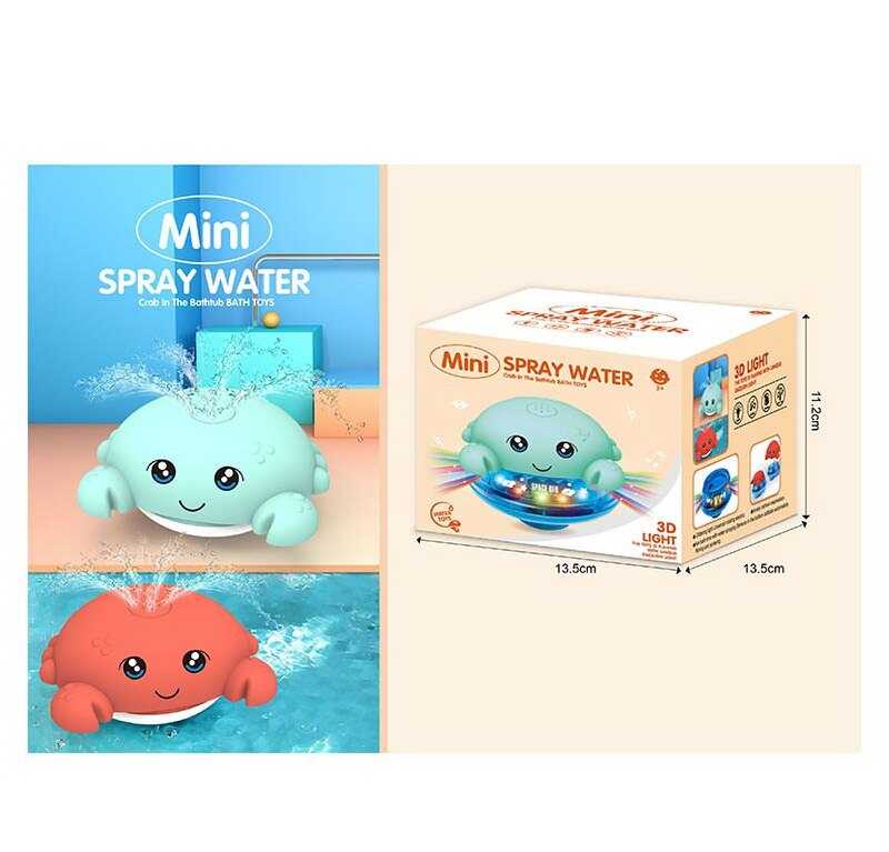 Гра для ванни 7020 ZV (72/2) “Крабик”, фонтанчик, катається, підсвічування, 2 кольори, в коробці