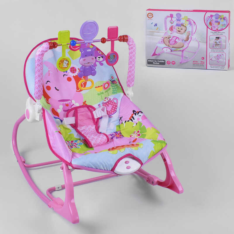 Шезлонг-качалка 898-932 (8) 3 брязкальця, музика, вібрація, в коробці