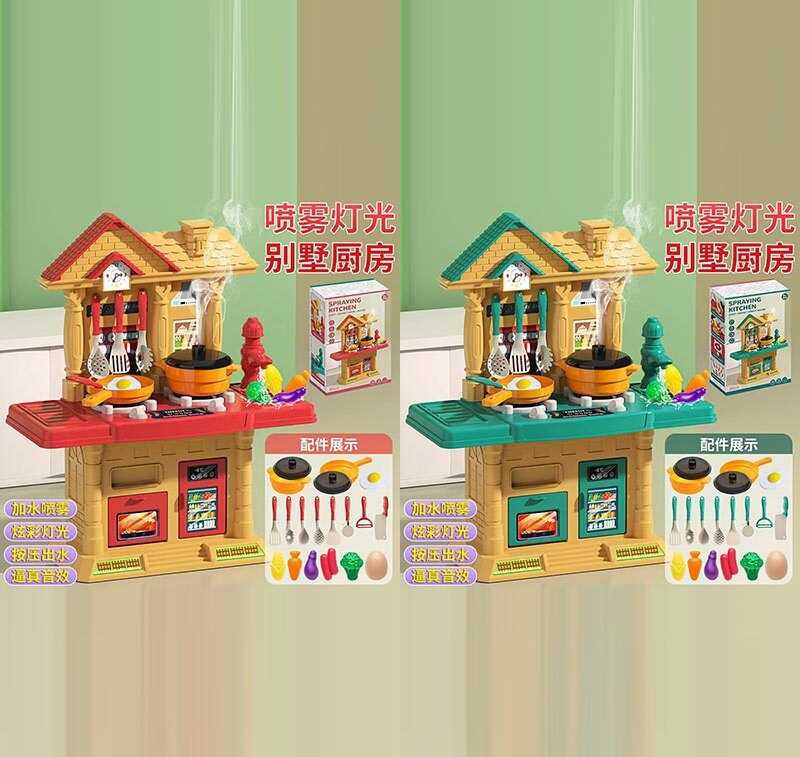 Кухня 839-011 (36) 2 кольори, висота 45 см, світло, звуки приготування, парогенератор, помпова подача води, посуд, продукти, кухонне приладдя, в коробці