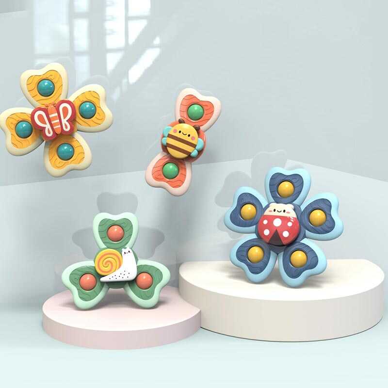 Набір брязкалець A 6 (48)  4 штуки, прорізувачі, обертаються, елементи, що брязкають, на присосках, в коробці