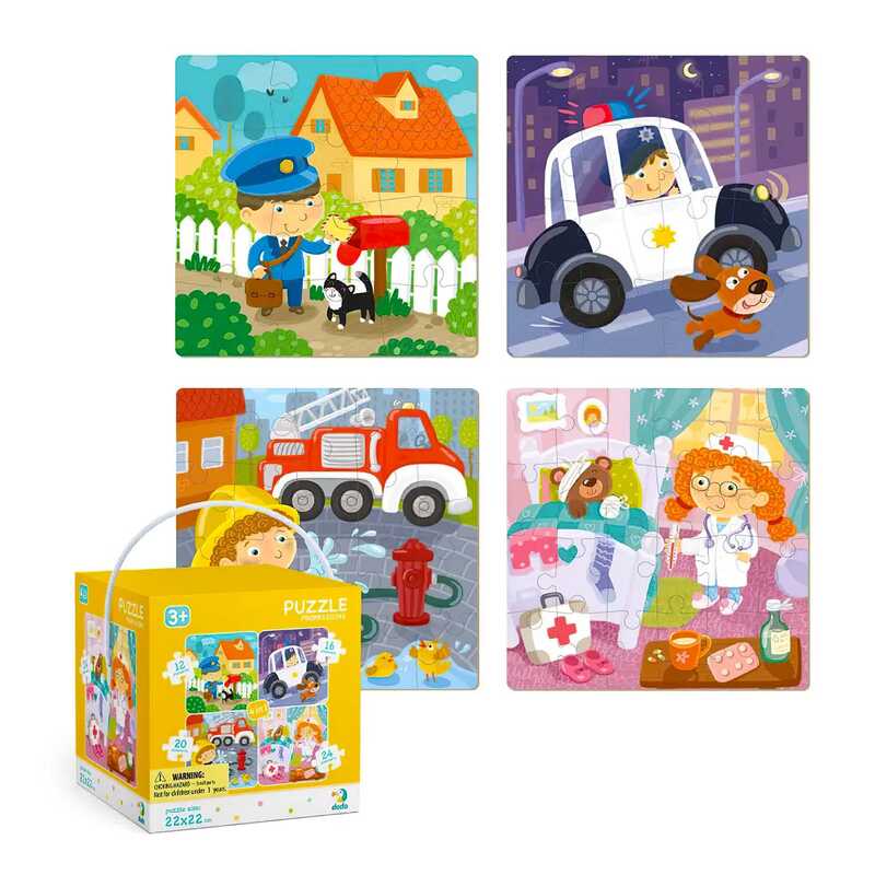 гр Пазли 4 в 1 "Професії" 300131 (12) "Dodo"