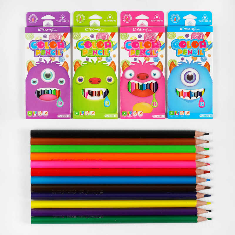 Олівці C 61932 (240) 4 види, 12 кольорів, в коробці, ВИДАЄТЬСЯ ТІЛЬКИ МІКС ВИДІВ