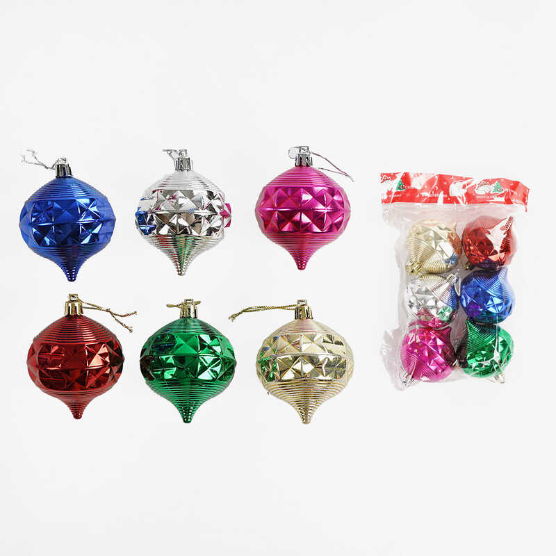 Новорічні прикраси C 67974 (120) 6 штук, бурульки, висота 8 см, у пакеті