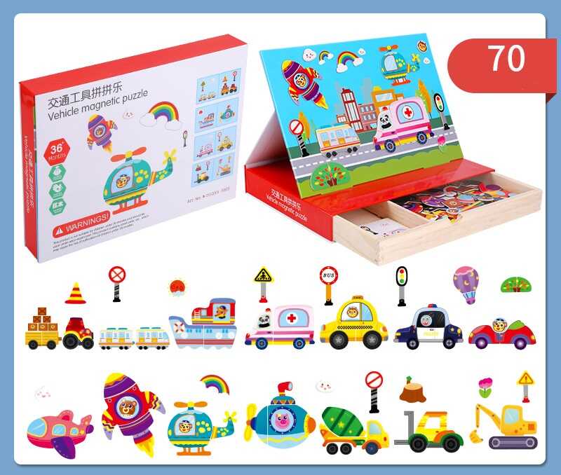 Дерев'яна магнітна дошка C 74000 (28) магнітні елементи, в коробці