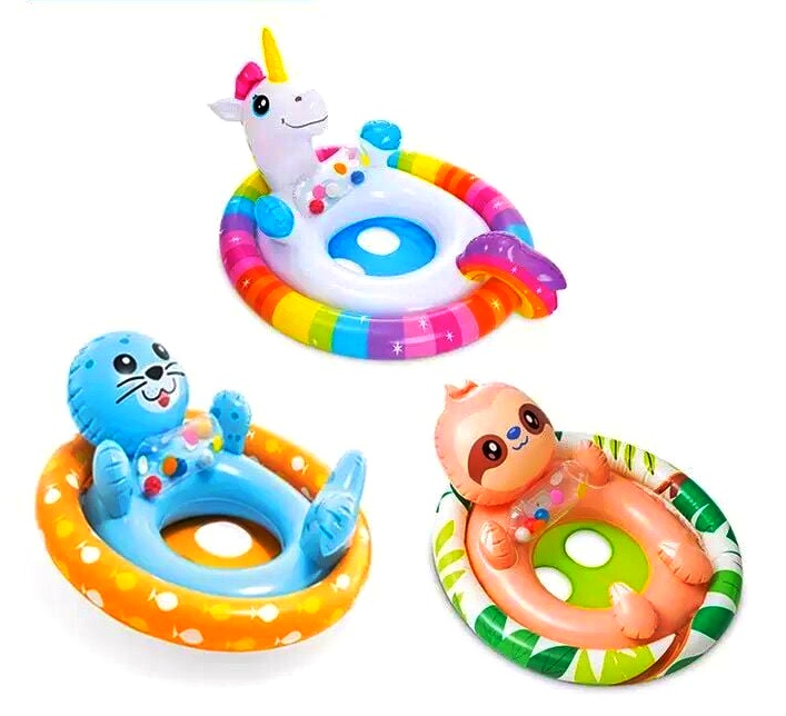 «Intex Дитячий надувний пліт-райдер 59570 NP (12) 3 види, розміром 71х76х58см, від 3 до 4 років ВИДАЄТЬСЯ МІКС ВИДІВ