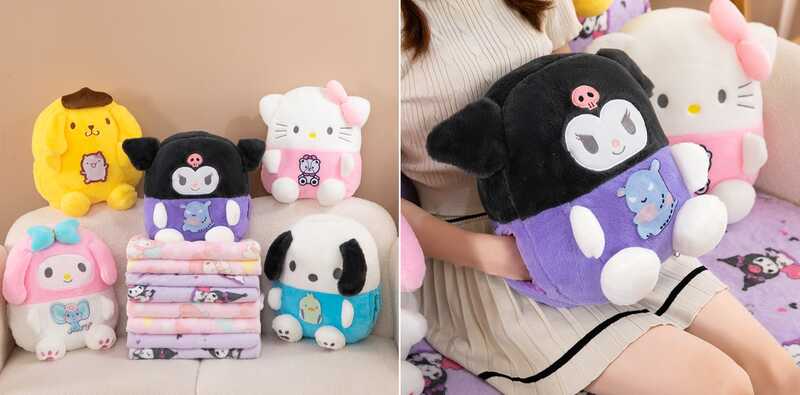 М`яка іграшка M 18373 (50) розмір: 30х22х33 см, герой, муфта, плед, ВИДАЄТЬСЯ ТІЛЬКИ МІКС ВИДІВ