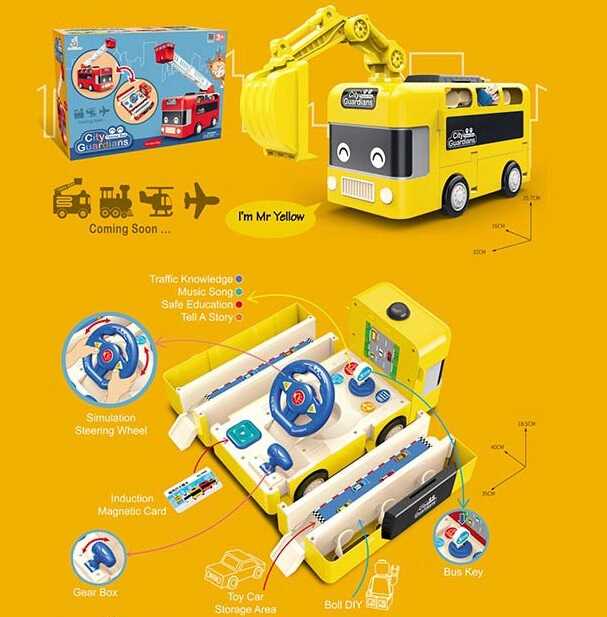 Машина музична 265-2 (18) світло, звук, функціональні кнопки, ковш знімний, в коробці