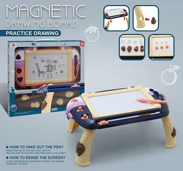 Столик для малювання CJ 6004-1 PM (48/2) магнітна дошка, штампи, в коробці