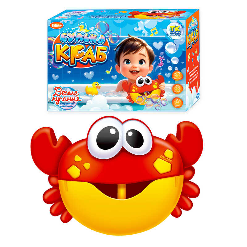 Піноутворювач для ванни "Булькокраб" 65558 (24/2) "TK Group", від батарейок, мелодія, в коробці
