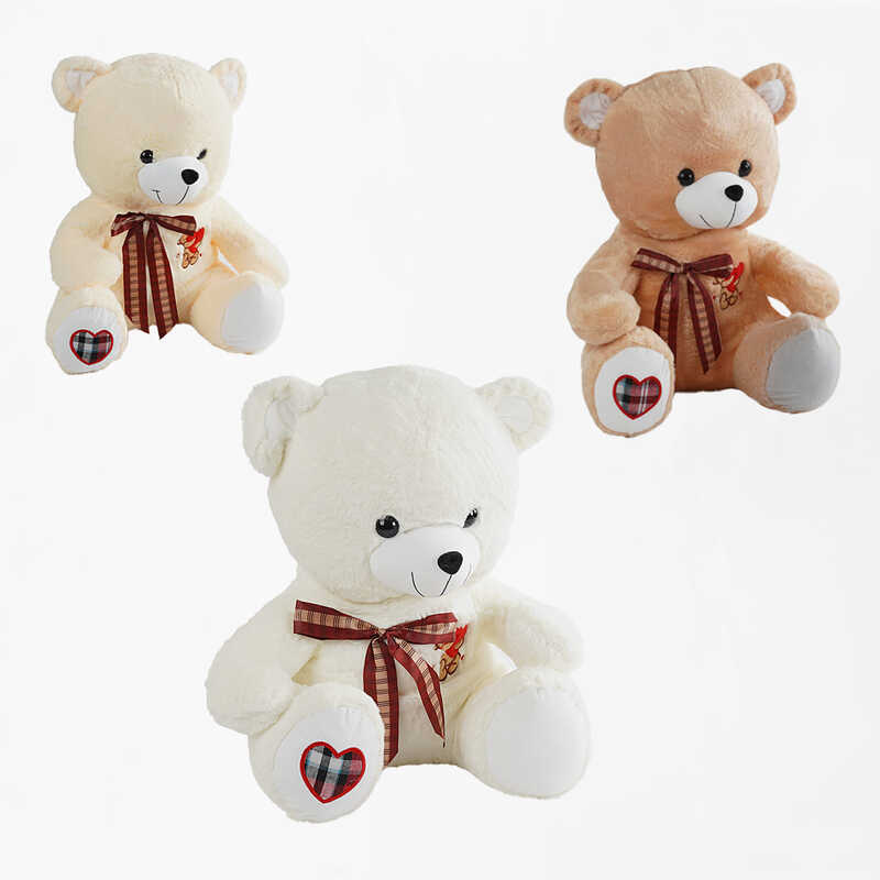 М`яка іграшка M 17380 (30) 3 кольори, “Ведмідь”, висота у сидячому положенні 50 см,  у пакеті, ВИДАЄТЬСЯ ТІЛЬКИ МІКС ВИДІВ