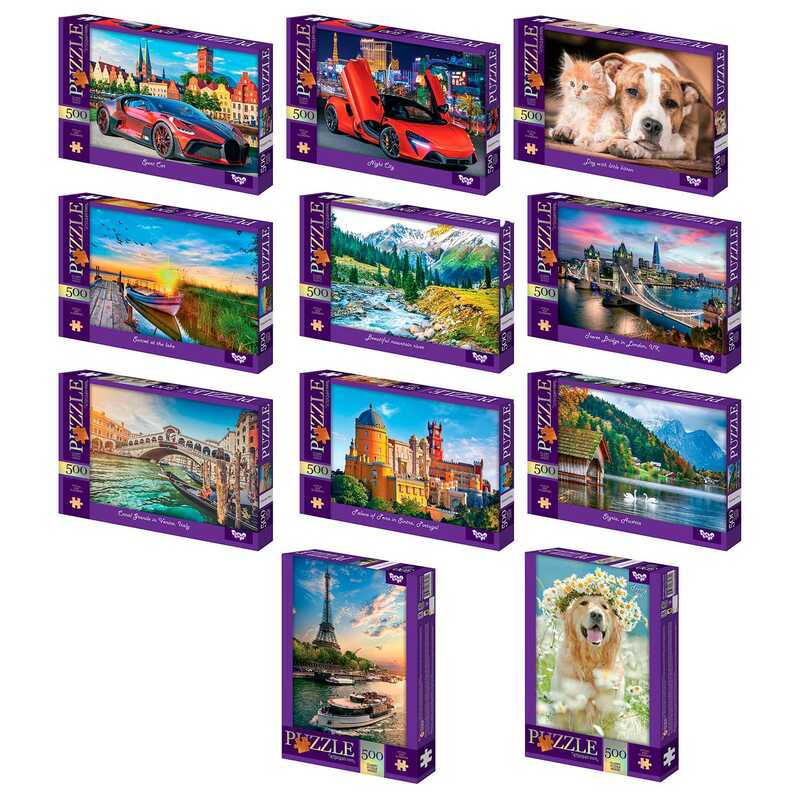 гр Пазли 500 ел. с.15 C500-15-01,02,03,04...12 (12) ВИДАЄТЬСЯ ТІЛЬКИ МІКС ВИДІВ, "Danko Toys"