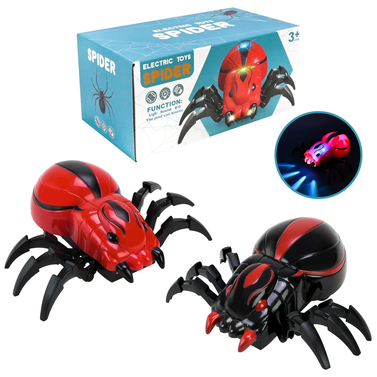 Іграшка музична "Павук"  HC041, колесо вільного ходу, підсвічування, звук , рухаються лапки , в коробці