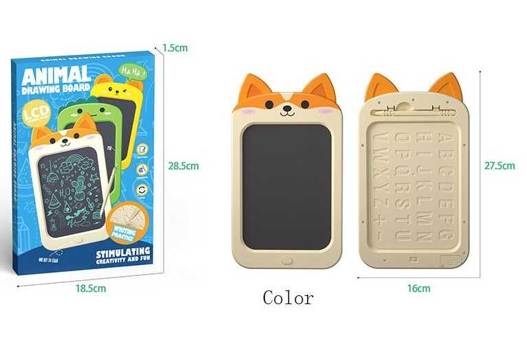 Планшет для малювання YW-601/602/603 (96/2) розмір: 16х27.5 см, кольоровий  LCD екран, стилус, блокування екрана, кнопка стирання, англійський алфавіт, гумові елементи, в коробці