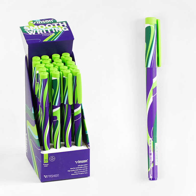 Ручка кулькова M 45648 (120) ЦІНА ЗА 20 ШТУК У БЛОЦІ, синя паста, товщина лінії 0,7 мм