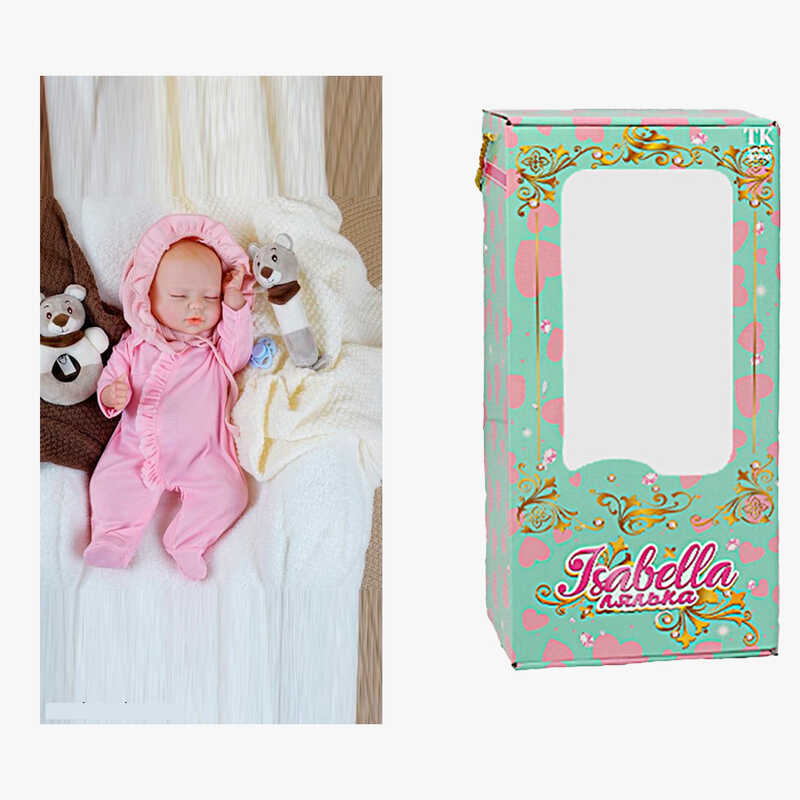 Пупс QM 24017 (12) "TK Group", функціональний, датчик руху, звуки: сміх, плач, засинає, висота: 42 см, гумовий, пустушка, пляшечка, памперс, в коробці