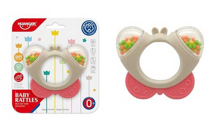 Брязкальце НЕ 0103 C (120) “Метелик”, прорізувач, дзвінкі кульки, на листі