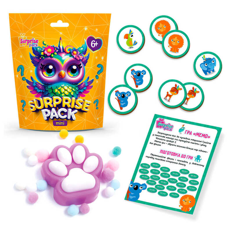 гр Набір для творчості із сюрпризами "Surprise Pack Mini 1" VT8040-01 (24) "Vladi Toys", гра "Мемо", сквіш, в пакеті