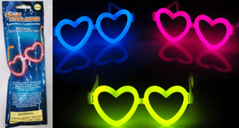 Окуляри неонові С 66398 (504) “Серце”, ЦІНА ЗА 1 ШТУКУ