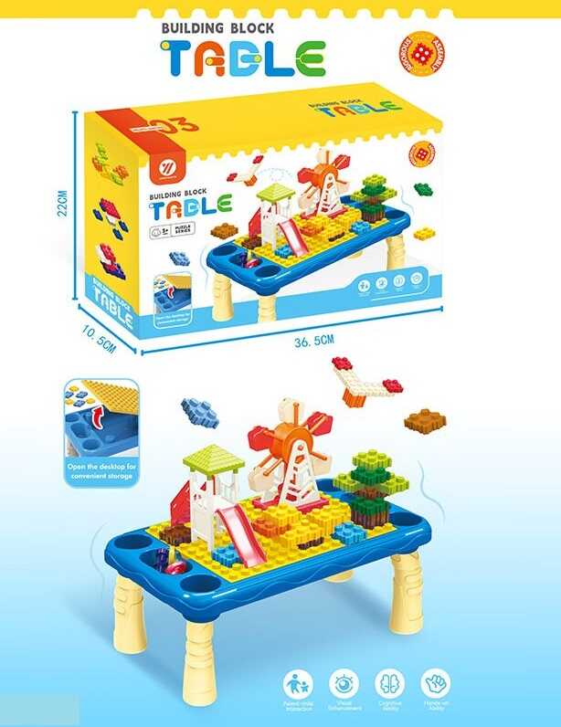 Столик з конструктором 472 (36/2) висота столика 19 см, колесо огляду, конструктор, в коробці