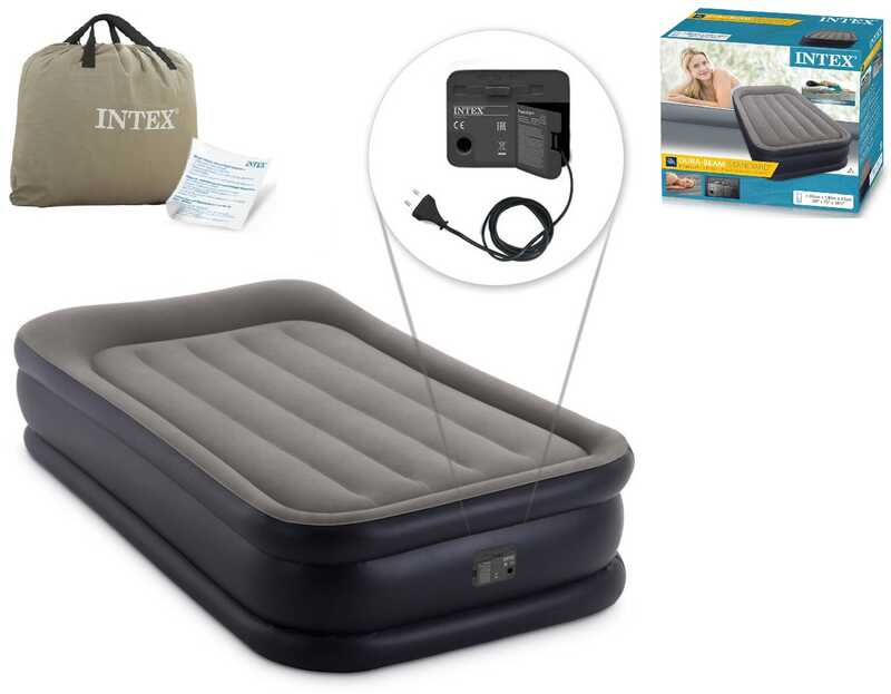 «Intex Велюр матрац 64132 NP , розмір 99х191х42 см, вбудований електронасос 220V, односпальний