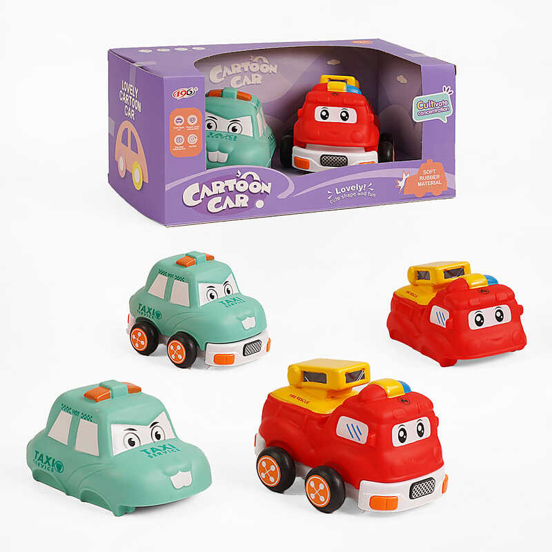 Набір машин 817 A-7 (48) 2 штуки, інерційний механізм, гумовий корпус, в коробці