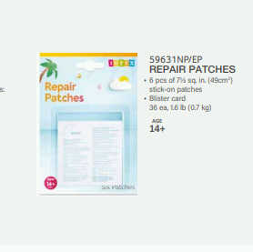 Intex Рем-комплект 59631 NP (36) самоклійка, 6 латок, 7х7см