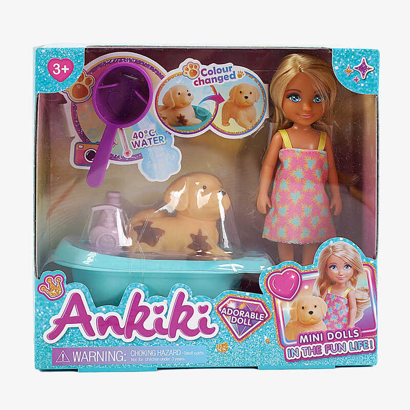 Лялька з аксесуарами 606012 (48) висота ляльки 13.5 см, песик, аксесуари, в коробці