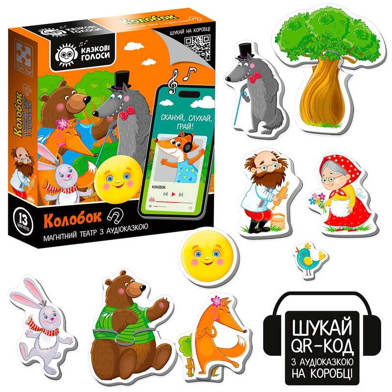 гр Гра розвиваюча Магнітний театр з аудіоказкою Казкові голоси "Колобок" 3206-38 (20) "Vladi Toys"