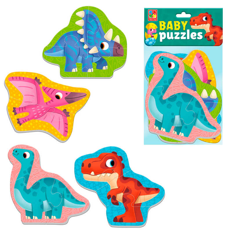 гр Пазли м'які бейбі "Малюк зможе. Динозаври" VT1106-93 (50) "Vladi Toys", в пакеті