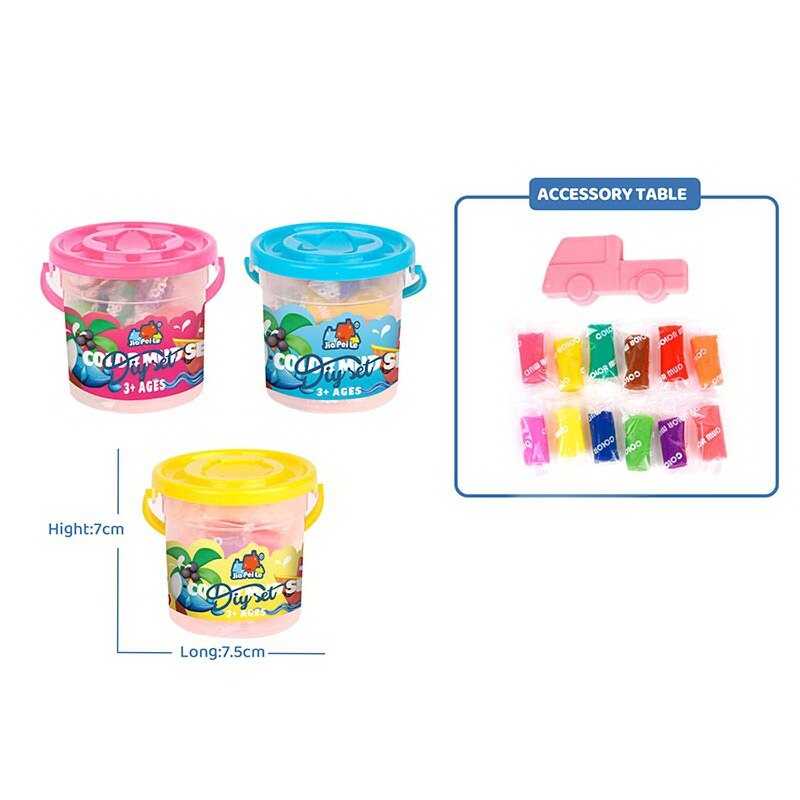 Тісто для ліплення 5838-206 (140/2) 3 кольори, 12 кольорів, аксесуари, в банці