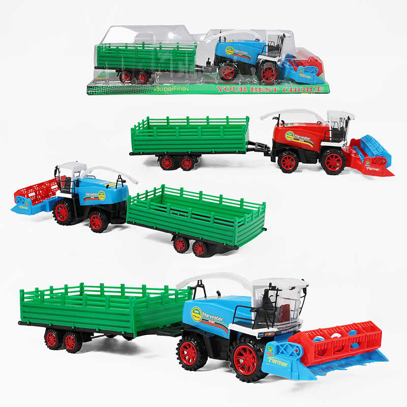 Комбайн 0488-151 (36/2) причіп, розмір: 53х16.5х12 см, інерційний механізм, рухомі елементи конструкції, в слюді