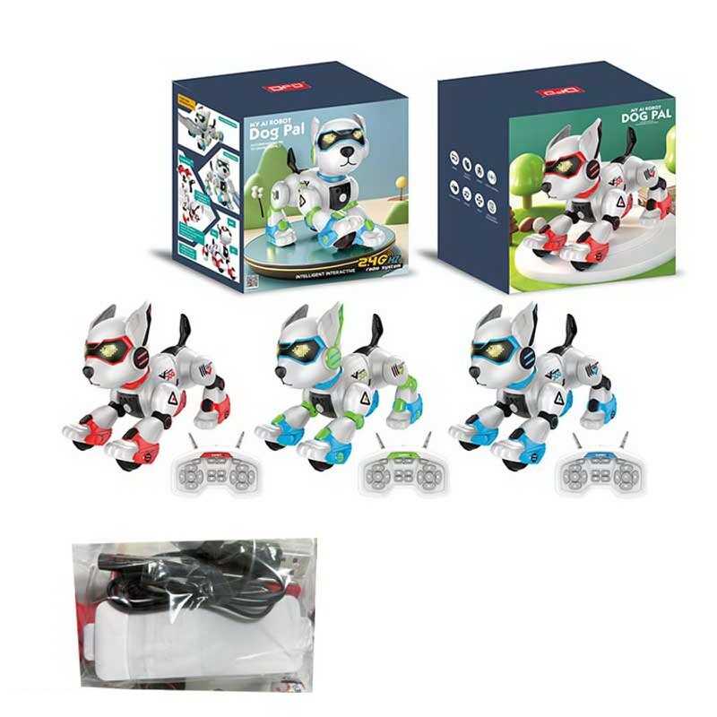Песик на радіокеруванні K 101 (12) акум. 3,7 V, пульт 2,4 Ghz, музика, світло, звуки, виконує команди, сенсорний датчик, 3 кольори, в коробці, ВИДАЄТЬСЯ ТІЛЬКИ МІКС ВИДІВ