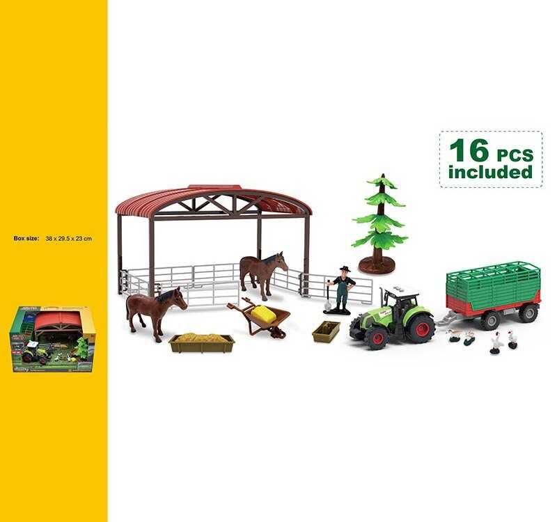 Ферма 550-15 K (9) трактор, інерційний механізм, фігурки, звукові ефекти, підсвічування, в коробці