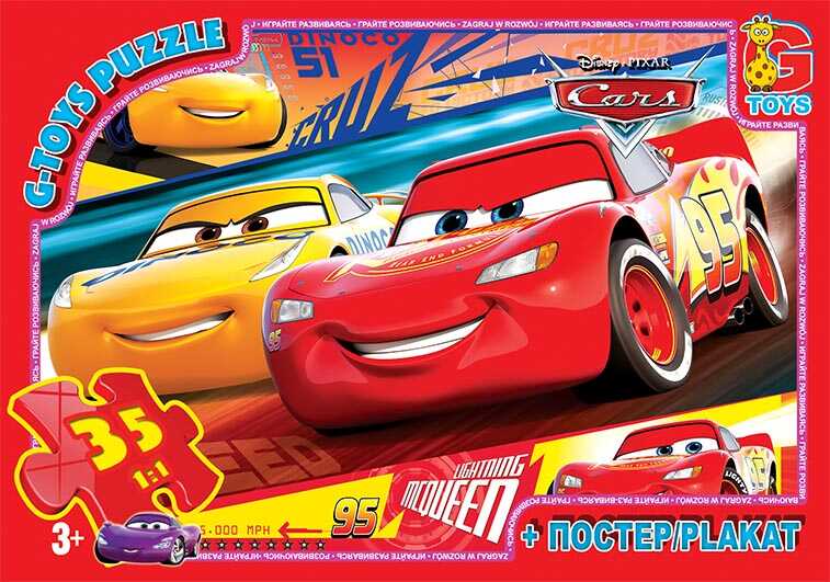 гр Пазли 35 ел. "G Toys" "Тачки" Z 10199 (62) + постер
