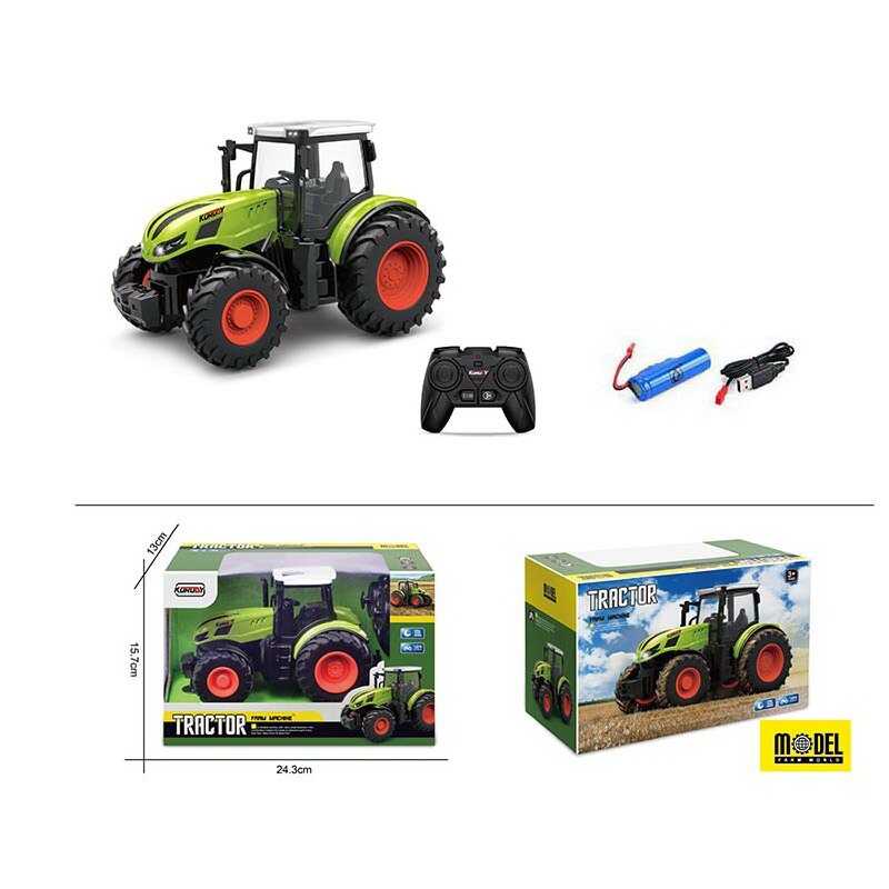 Трактор на радіокеруванні 6603 (32)  підсвічування, акумулятор 3.7V, пульт 2.4GHz, USB-кабель, гумові колеса, режим демонстрація, масштаб 1:24, в коробці
