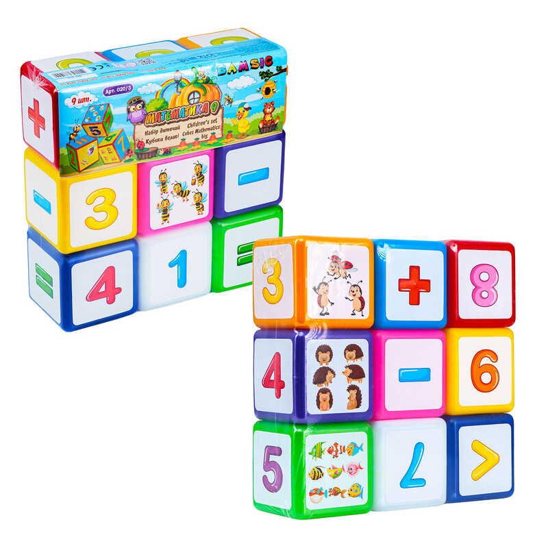 гр Кубик "Математика 9 шт" 020/3 (12) "BAMSIC"