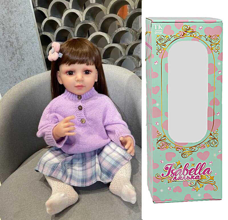 Лялька QM 107 (12) "TK Group", висота: 50 см, гумова, імітація скляних очей, пустушка, пляшечка, памперс, в коробці