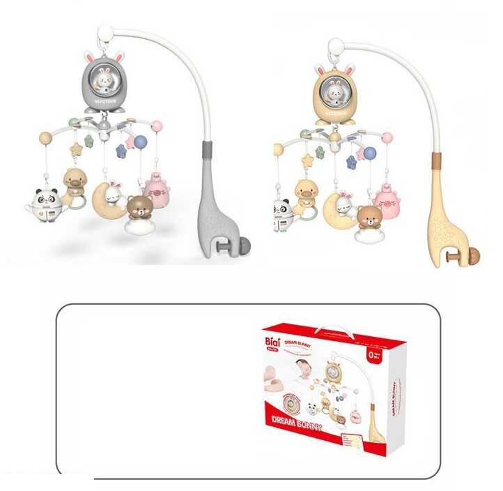 Музична карусель BA 6701 (10/2) 2 види, підсвічування, звуки природи, мелодії, музика, таймер, обертається на 360, брязкальця, в коробці