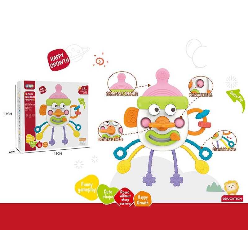 Брязкальце 368-75 (144) “Клоун”, прорізувач, рухомі елементи, поп-іт, в коробці