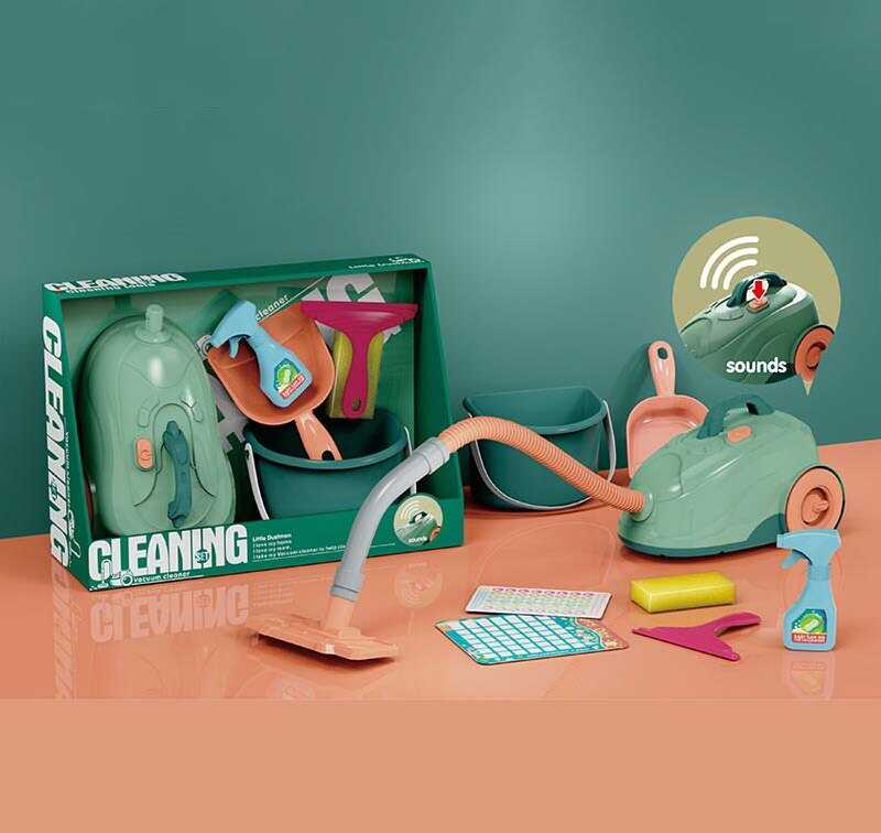 Набір для прибирання XG 2-29 E (12) звук, пилосос зі шлангом та насадкою, відро, совочок, губка, пульверизатор, скребок, в коробці