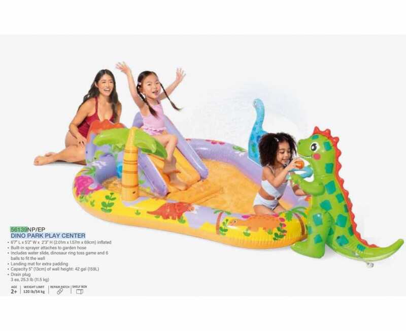 Intex Басейн дитячий 56139 NP (3) Дінопарк, об`єм води 159 л., розмір 201x157x69 см, від 2 років