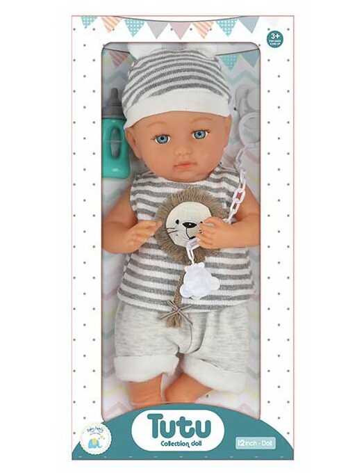 Пупс 6210 (24) гумовий, висота 35 см, пустушка, пляшечка, в коробці