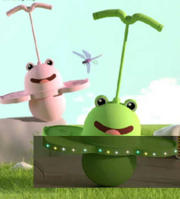 Дитячий джампінг C 69768 (1) 2 види, ВИДИАЄТЬСЯ МІКС, "Жабка", підсвічування, насос, у коробці